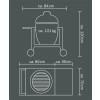 MONOLITH GRIL CLASSIC BBQ GURU PRO-SERIES 1.0 s vozíkom a bočnými policami Ø 46 cm