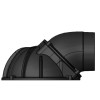 Hoxter - Teplovzdušná krbová vložka - KV HAKA 89/45h, horevýsuvné dvierka, liatinová kupola, čierne, jednoduché presklenie - 9 kW